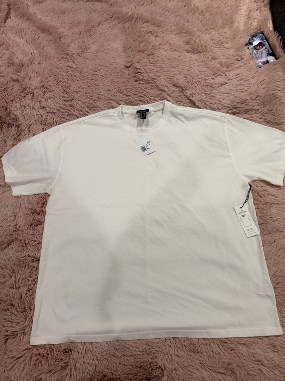 Forever 21 Men's Cream Short Sleeve Crew Neck Tee
